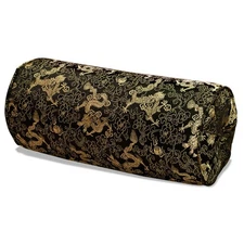 US Seller - Black Silk Chinese Dragon Bolster Pillow