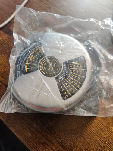 Brushed Aluminum 50 Year 2007-2056 Perpetual Calendar 3.5" Paperweight Otto Bock - Picture 6 of 6