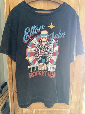 ELTON JOHN ROCKET MAN  Retro 1970's T-Shirt Concert Large Shirt