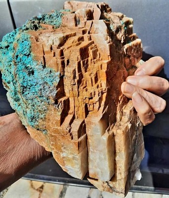24cms NATURAL MACHU PICCHU CALCITE CHRYSOCOLLA MALACHITE LILY MINE PERU DB169