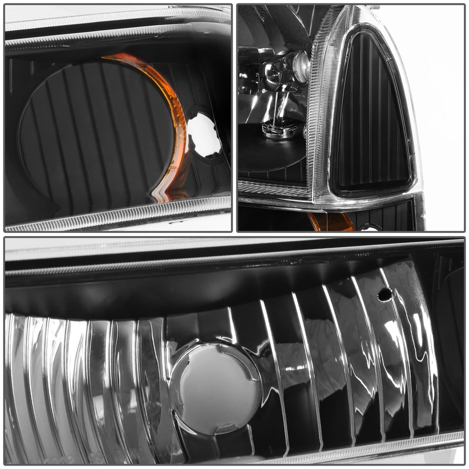 Faros negros/ámbar Super Duty Excursion para Ford F250 F350 F450 F550 99-04 Foto 4 de 4