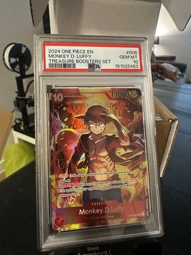 One Piece TCG: PSA 10 Monkey D Luffy Treasure Booster Set ST10-006