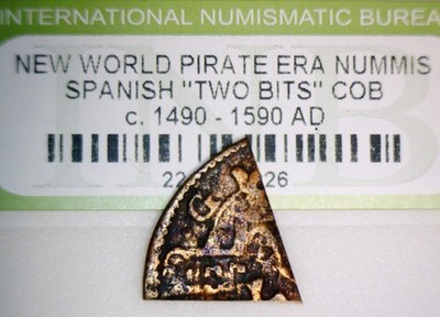 1500 s PIRATE Era Spanish Colonial Treasure '' 2 BITS '' COB NICE DETAILS Coin