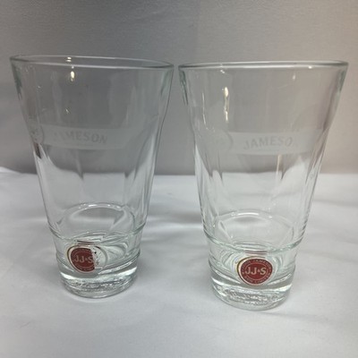 2 JJ & S JAMESON IRISH WHISKEY RED LABEL LIMITED EDITION 5.25'' TALL GLASSES