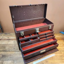 GORGEOUS Vintage STARRETT Machinist Tool Box 7 DRAWER Toolmaker Box USA 38lbs