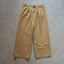 Madewell 118 Women  s The Harlow Wide Leg Linen Blend Pant High Rise Brown 12