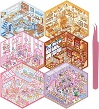 DIY 3D Sticker Scene 6 Sets Cute Kawaii Stickers for Kid Girls Fun Stress Relief