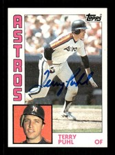 1984 Topps  383 Terry Puhl signed auto autograph  blue sharpie JBN BXCP61