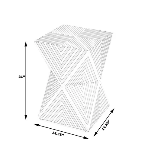 Butler Anais White And Grey Bone Inlay End Table - Picture 2 of 11
