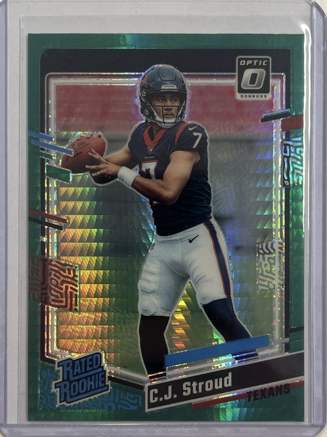 2023 Panini Donruss Optic Rated Rookie C.J. Stroud Green Hyper Prizm #244
