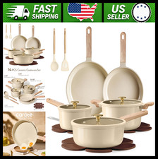 CAROTE 14-Piece Nonstick Ceramic Cookware Set PFAS PFOA Free