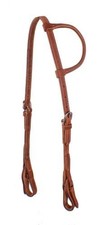 Western Horse Oiled Leather One Ear Headstall Bridle with Quick Change Bit Ends