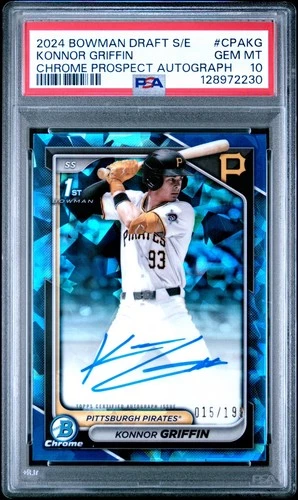 2024 Bowman Draft Sapphire Chrome Prospect Autograph Konnor Griffin CPAKG PSA 10