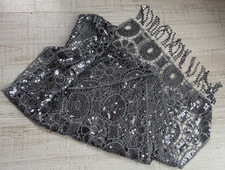 Bauchtanz Bauchtanztuch Stola Pailletten grau silber glitzernd