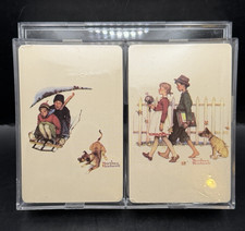 Vintage Norman Rockwell Playing Cards Double Deck Set SEALED Trump Made in USA