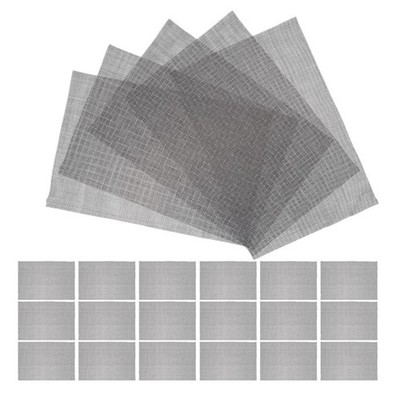50 Pcs Plant Pot Grid Mesh Mat 20x30 cm Black Glass Fiber for Drainage