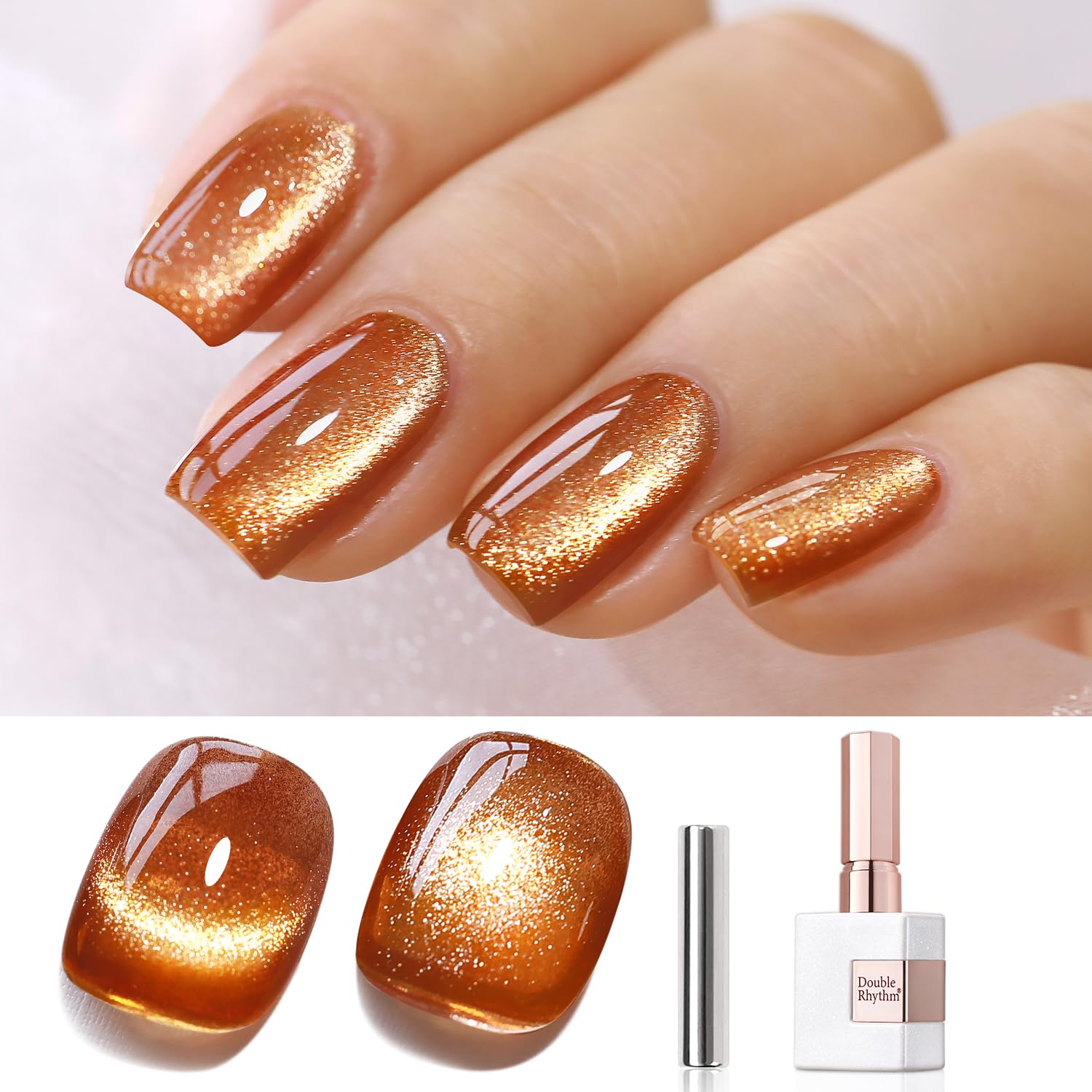 Gel Polish Cat Eye with Magnet 15ML Holographic Glitter Shimmer Translucent Jell