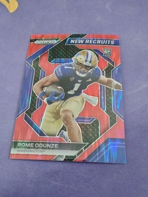 Rome Odunze 2024 Panini Prizm Draft New Recruits Red Shimmer /49 SP Bears RC