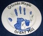 Grant Hill, Orlando Magic Autographed Ceramic Plate from 2004 Charity Gala