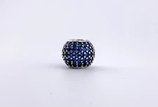 PANDORA Moments silver sparkly Blue Pave Lights cubic zirconia charm, 791051NCB
