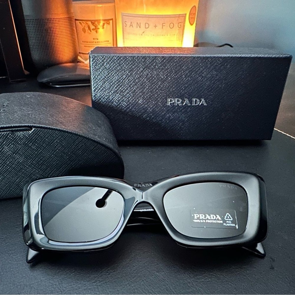 PRADA サングラス 0PR 17SS ブラック ケース付き Prada Elegant Black Eyewear | eBay