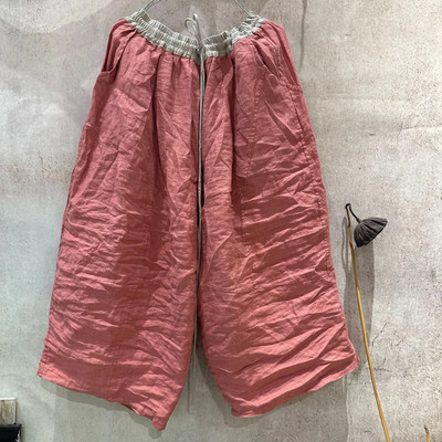 2025 New Wide Leg Pants High Quality Women's 2025 Thin Summer Spring Ramie Liter