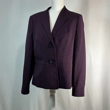 Kasper Womens Purple Two Button Blazer Jacket Size 10