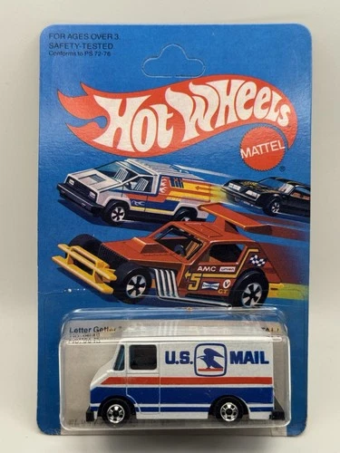Hot Wheels Vintage 1983 US Mail Letter Getter Truck-1:64 Diecast Cracked Blister
