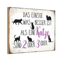 Holzschild 12X18 Cm Einzige Was Besser Ist Als Katze Tier Haustier Deko Geschenk