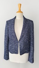 RAG BONE Valerie Boucle-Knit Tweed Blazer Blue Cotton Blend sz 6