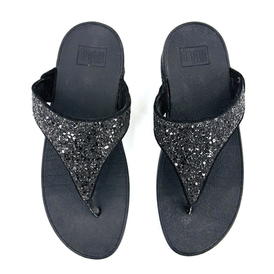 Womens 8 Fitflop LuLu Glitter Toe-Post Sandals Thong Platform Flip
