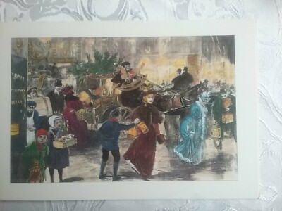 Pk 701 Klappkarte ''Am Goldenen Sonntag in Berlin '' Holzstich W.Pape 1880 Danner