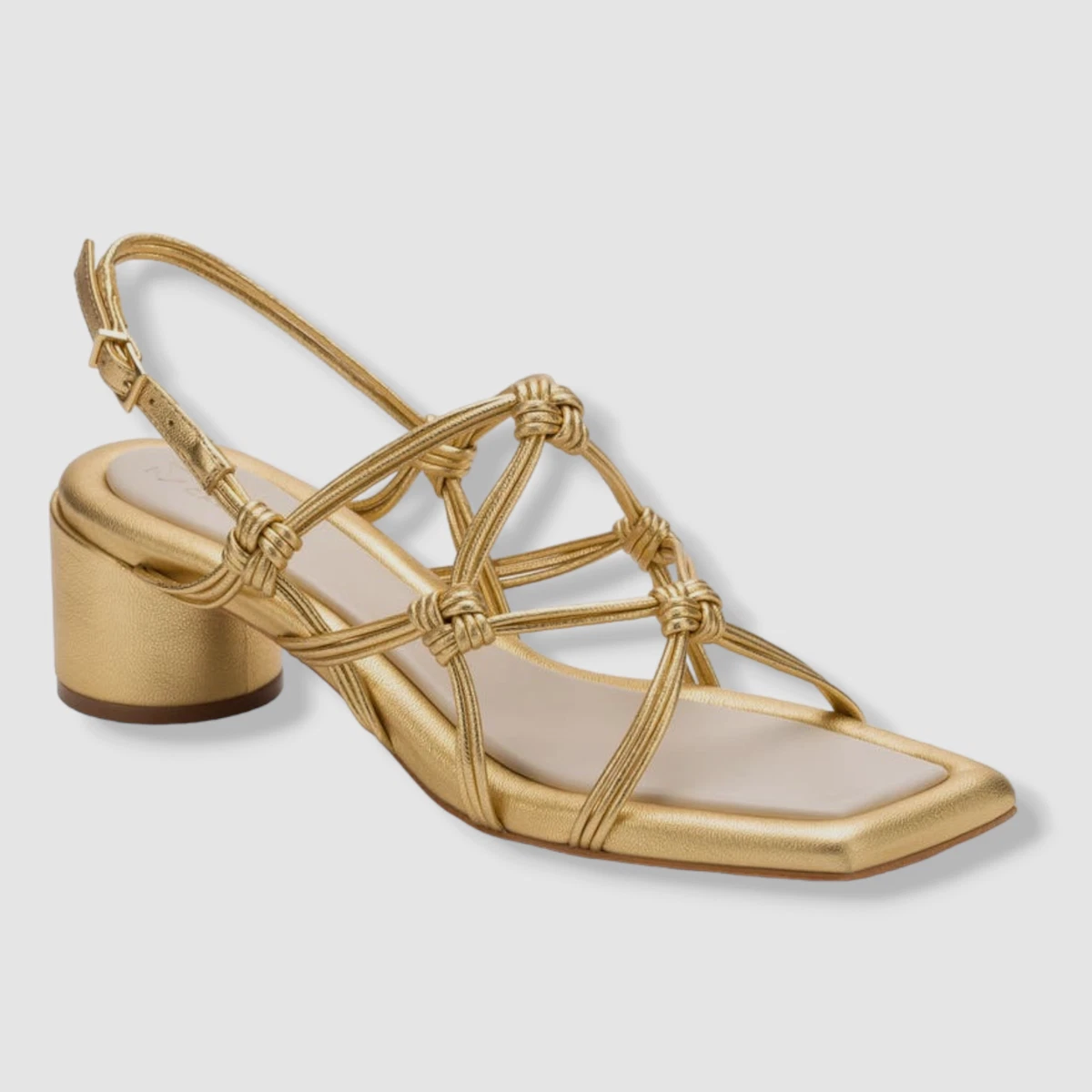 475 Mercedes Castillo Women s Gold Deandra Strappy Sandal Shoes 39.5 EU 9.5 US