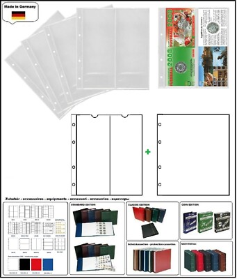 10 LOOK 312944 MÜNZHÜLLEN NUMOH NH-2VC 2x  210x81mm + ZWL-W Für Münzfolder 