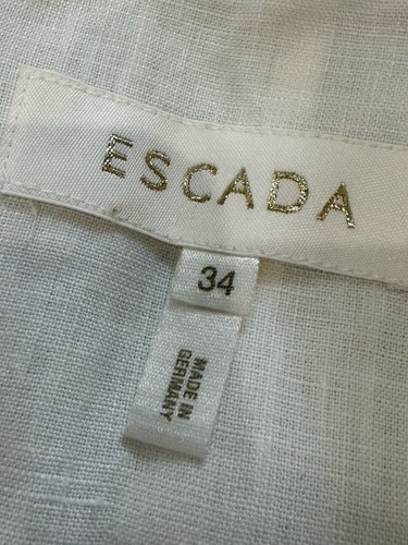 escada by margaretha ley Linen Embroidered blazer Jacket sz 34 - Picture 5 of 9