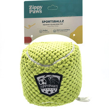 Zippy Paws Sportsballz Plush Tennis Ball Medium/Large Squeaky Dog Toy 5"