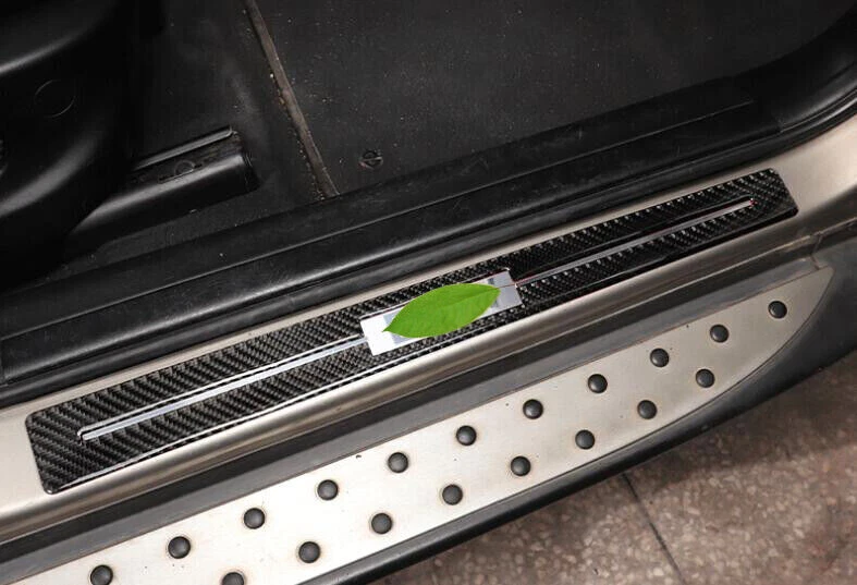 Protector de cubierta de placa de desgaste de umbral de puerta de fibra de carbono real apto para BMW X3 2006-2010 Foto 2 de 4