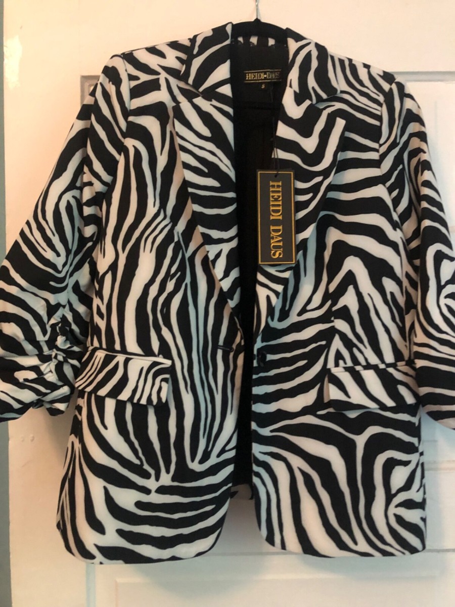 HEIDI DAUS Zebra Print Jacket Size Small NWT Retail $249! Gorgeous!!!