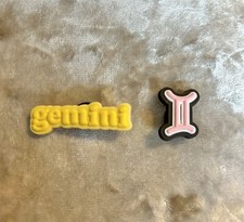 Gemini Star sign Astrology Zodiac 2x Croc charms bundle