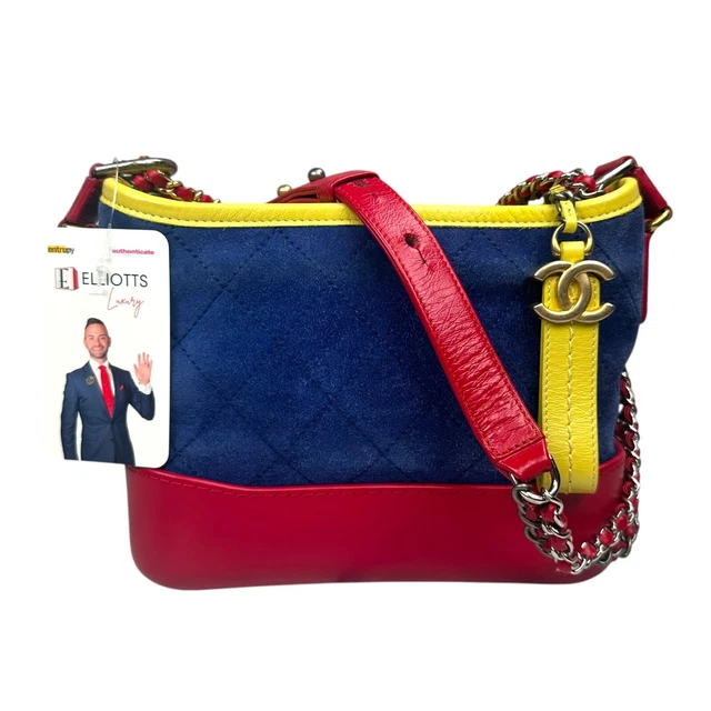 Chanel CC Gabrielle Small Tri Color Block Red Blue Yellow Two-Way Crossbody Bag