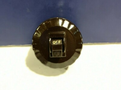 VINTAGE 2'' x 1.75'' BROWN Surface Toggle Switch with Slot Base & Cover NEW 3011-B