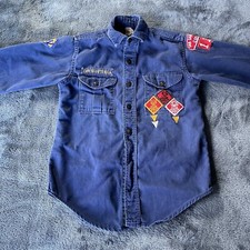 Official Boys Scouts of America Blue Button Up Long Sleeve Shirt