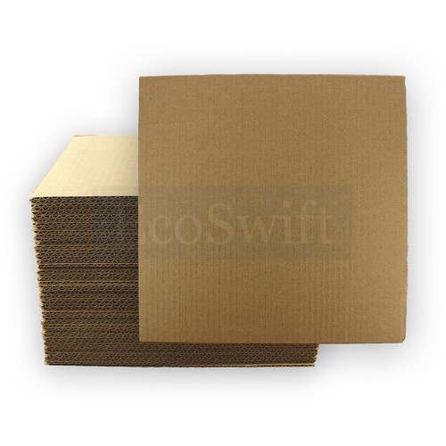 30 12 x 12 Corrugated EcoSwift Cardboard Pads Inserts Sheet 23 ECT 1/8" Thick - Foto 5 di 6