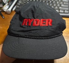 Vintage Ryder Trucking Co Stitched Black Rope Adjustable Baseball Hat Cap TP