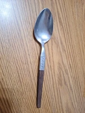Ekco Eterna LA JOYA Stainless Steel Japan MCM Wood Silverware Serving Spoon 
