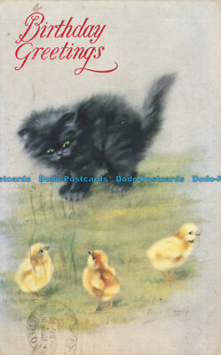 R627286 Birthday Greetings. Persian Pussies. Little Bits of Fluff. Tuck. Oilette