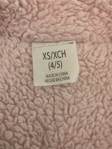 Giacca Ragazza Taglia XS 4/5 Reversibile Rosa Nero E Rosso Rosa Pelliccia Finta All'interno - Foto 4 di 4