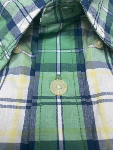 Tommy Jeans Hilfiger Button Up Shirt Men’s XL Green Vintage Y2K Short Sleeves - Picture 8 of 17
