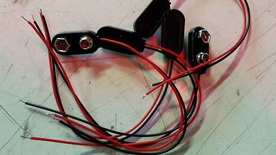9 VOLT BATTERY CLAMPS/CLIP WITH CORD Set of 5 8917G