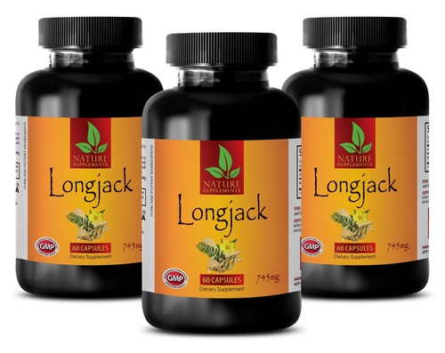Testosterone Enhancer Pills - LONGJACK - Maca Powder - Ginseng - 3 Bottles